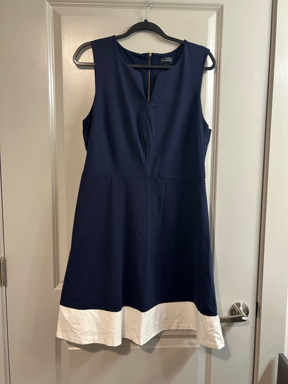 The Limited Navy Dress with White Hem
